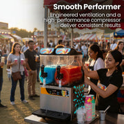 POLYCOOL 24L Double Tank Commercial Slush Machine, Digital Control Panel, SAA Approved, Juice and Frozen V219-FDSSLSPY24LB