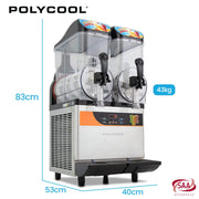 POLYCOOL 24L Double Tank Commercial Slush Machine, Digital Control Panel, SAA Approved, Juice and Frozen V219-FDSSLSPY24LB