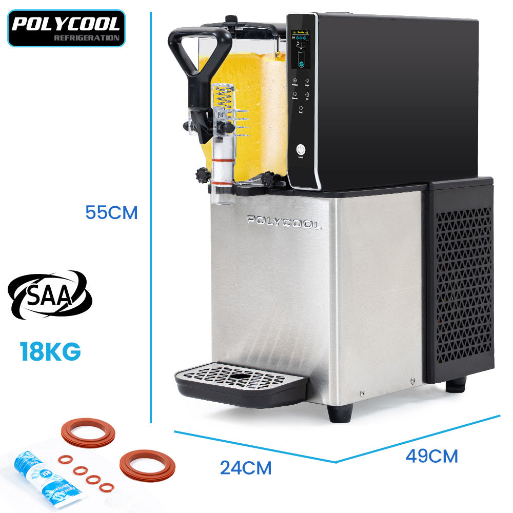 POLYCOOL 3L Single Tank Slushie Machine, Digital Control Slushy Maker V219-FDSSLSPYD3LA