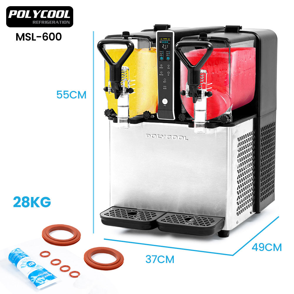 POLYCOOL 6L Double Tank Slushie Machine, Independent Digital Control Slushy Maker V219-FDSSLSPYD6LA