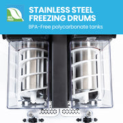 POLYCOOL 6L Double Tank Slushie Machine, Independent Digital Control Slushy Maker V219-FDSSLSPYD6LA