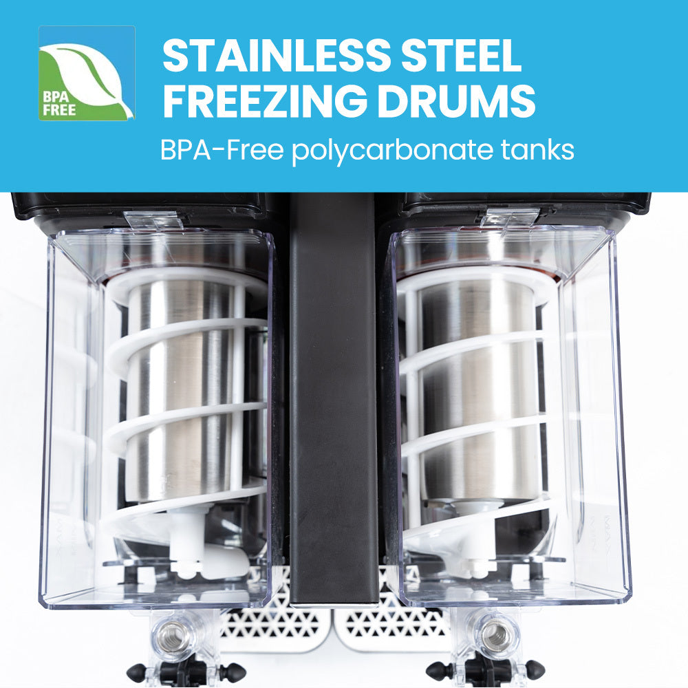 POLYCOOL 6L Double Tank Slushie Machine, Independent Digital Control Slushy Maker V219-FDSSLSPYD6LA