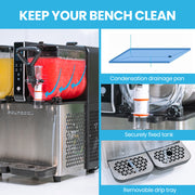 POLYCOOL 6L Double Tank Slushie Machine, Independent Digital Control Slushy Maker V219-FDSSLSPYD6LA