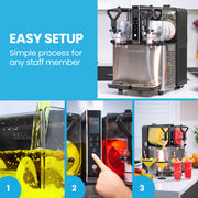 POLYCOOL 6L Double Tank Slushie Machine, Independent Digital Control Slushy Maker V219-FDSSLSPYD6LA