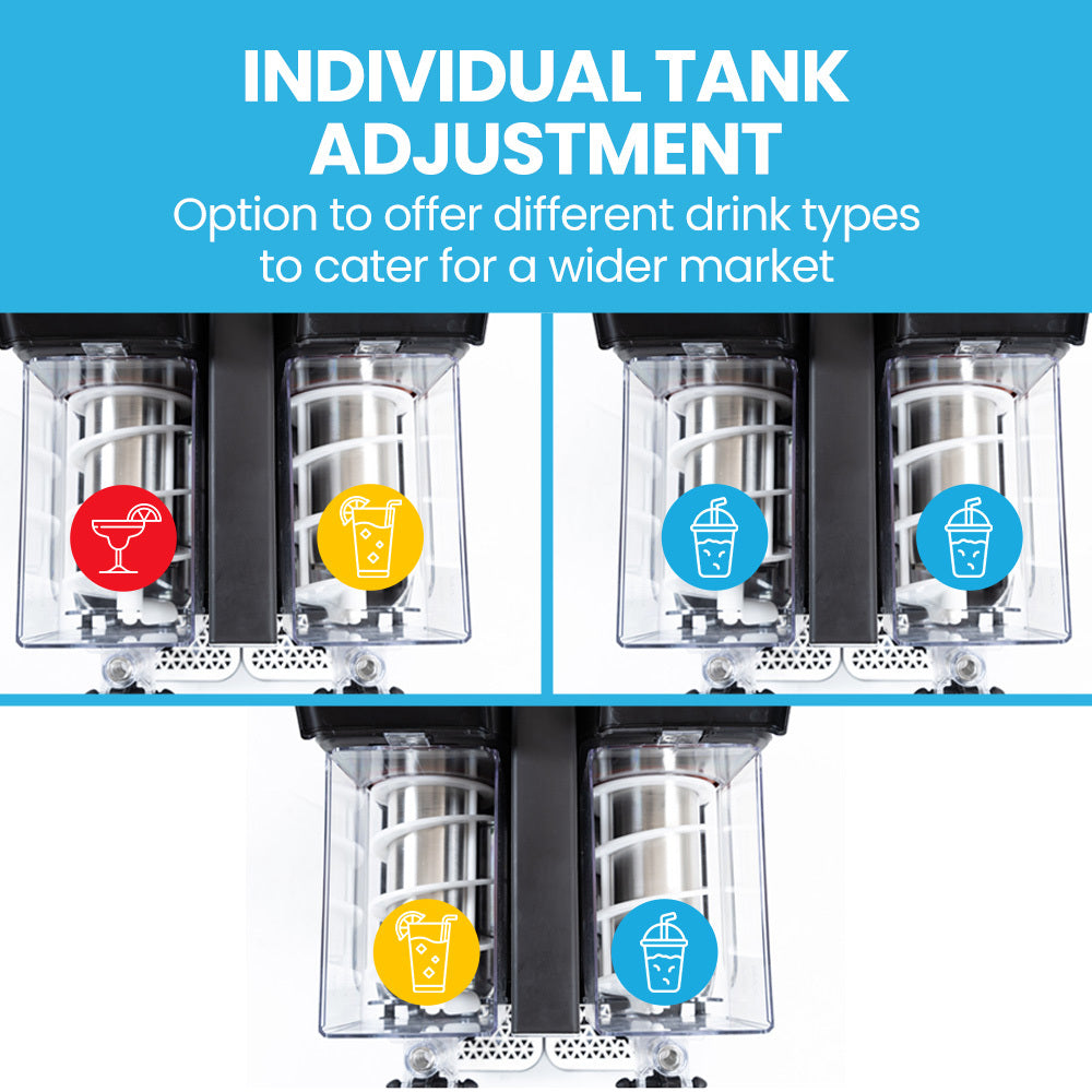 POLYCOOL 6L Double Tank Slushie Machine, Independent Digital Control Slushy Maker V219-FDSSLSPYD6LA