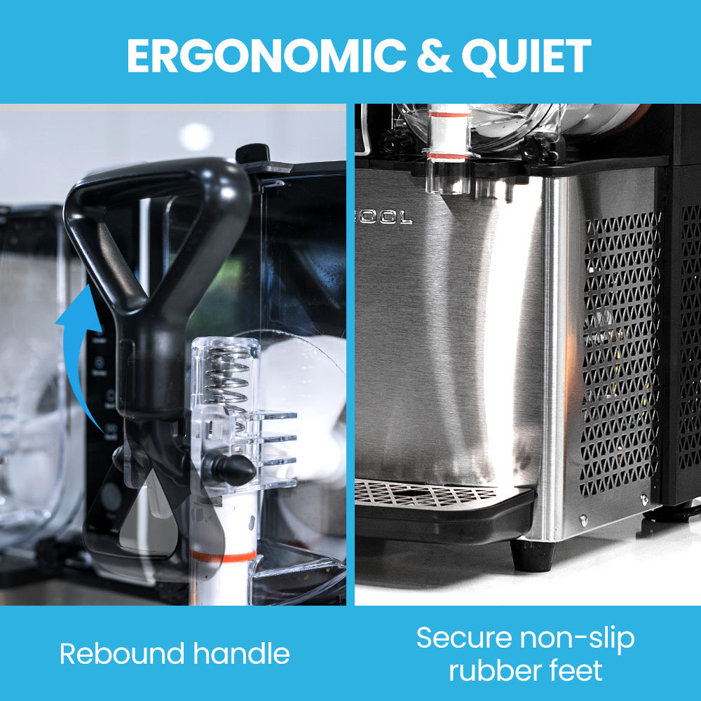 POLYCOOL 6L Double Tank Slushie Machine, Independent Digital Control Slushy Maker V219-FDSSLSPYD6LA