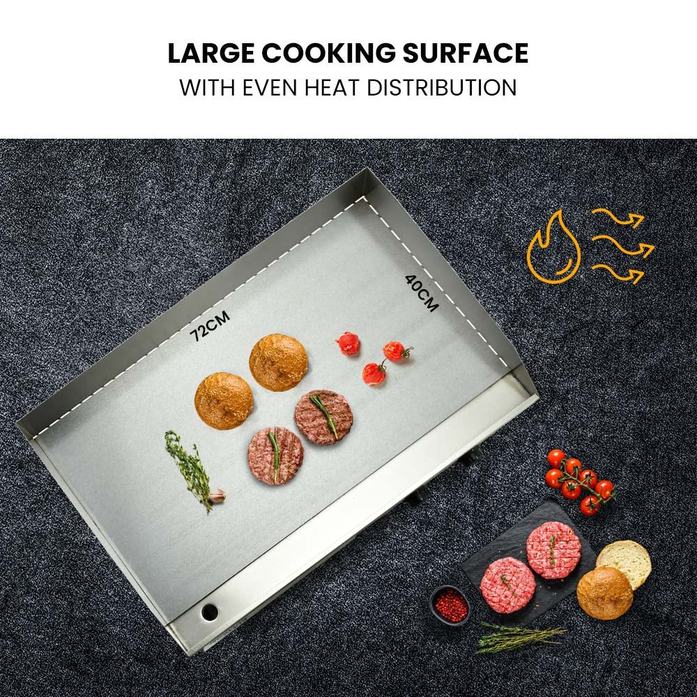 THERMOMATE Commercial Electric Griddle TH-G05, 4400W 73x37cm Flat Cooking Surface V219-FODCAPTHMAG05