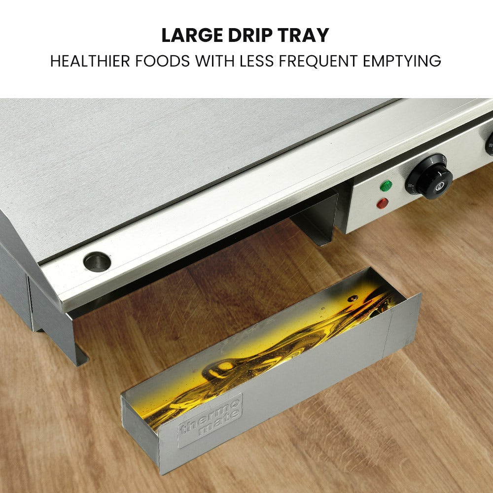 THERMOMATE Commercial Electric Griddle TH-G05, 4400W 73x37cm Flat Cooking Surface V219-FODCAPTHMAG05