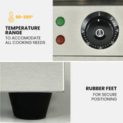 THERMOMATE Commercial Electric Griddle TH-G05, 4400W 73x37cm Flat Cooking Surface V219-FODCAPTHMAG05