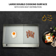THERMOMATE Commercial Electric Griddle TH-G06, 4400W 73x40cm Half Ribbed Dual Surface V219-FODCAPTHMAG06