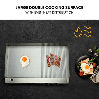 THERMOMATE Commercial Electric Griddle TH-G06, 4400W 73x40cm Half Ribbed Dual Surface V219-FODCAPTHMAG06