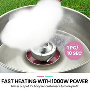 EUROCHEF 1000W Commercial Cotton Candy Machine Fairy Floss Maker V219-FODFLSEUCACM9