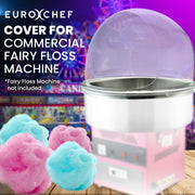 EUROCHEF Commercial Fairy Floss Cotton Candy Maker Machine Bubble Cover 52cm V219-FODFLSEUCACV9