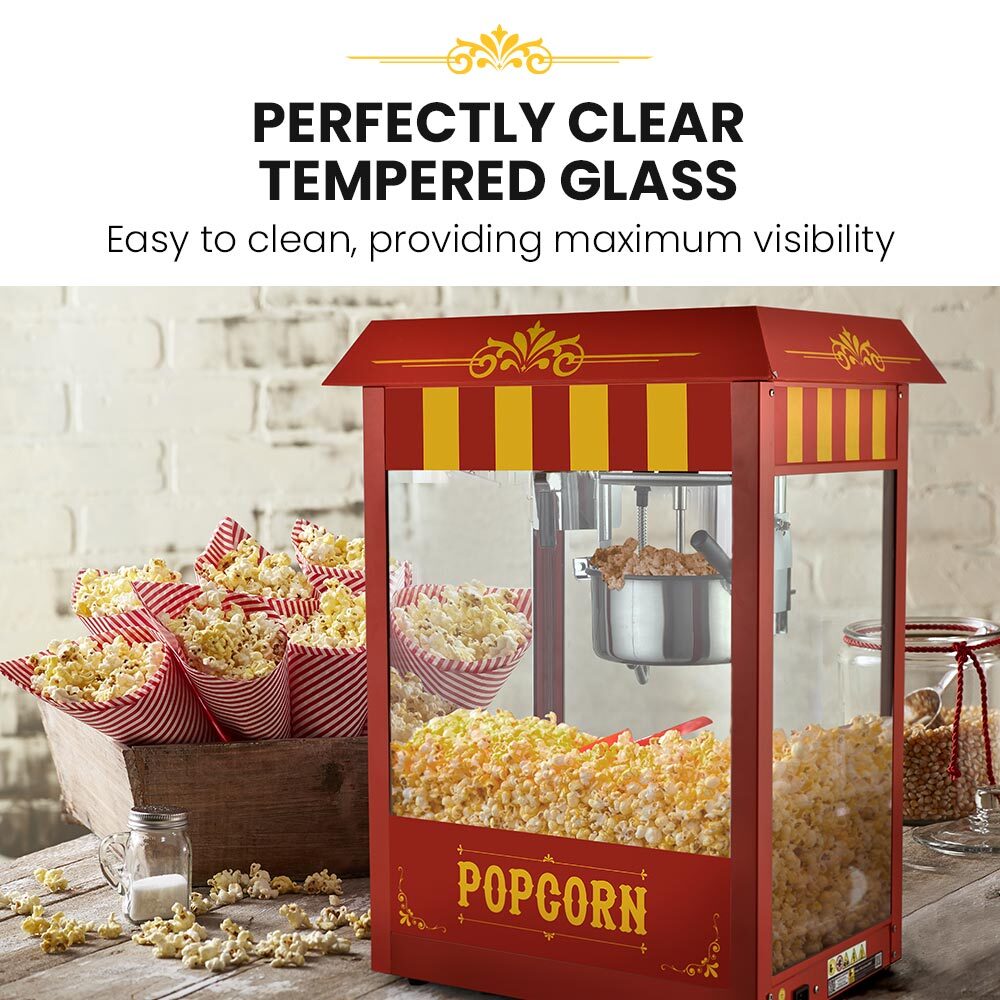 EUROCHEF Commercial Electric Popcorn Maker Machine Pop Corn Popper Cooker V219-FODPOPEUCACM8