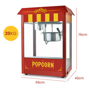 EUROCHEF Commercial Electric Popcorn Maker Machine Pop Corn Popper Cooker V219-FODPOPEUCACM8