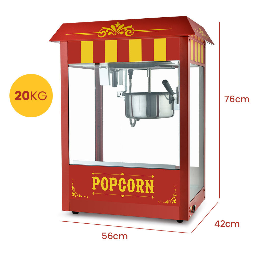 EUROCHEF Commercial Electric Popcorn Maker Machine Pop Corn Popper Cooker V219-FODPOPEUCACM8