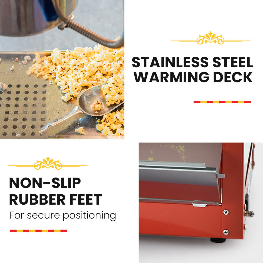 EUROCHEF Commercial Electric Popcorn Maker Machine Pop Corn Popper Cooker V219-FODPOPEUCACM8