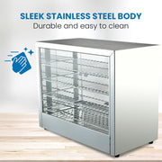 EUROCHEF Electric Food Warmer Display, 1000W, 4-Tier Stainless Steel V219-FODWMREUCAP1S