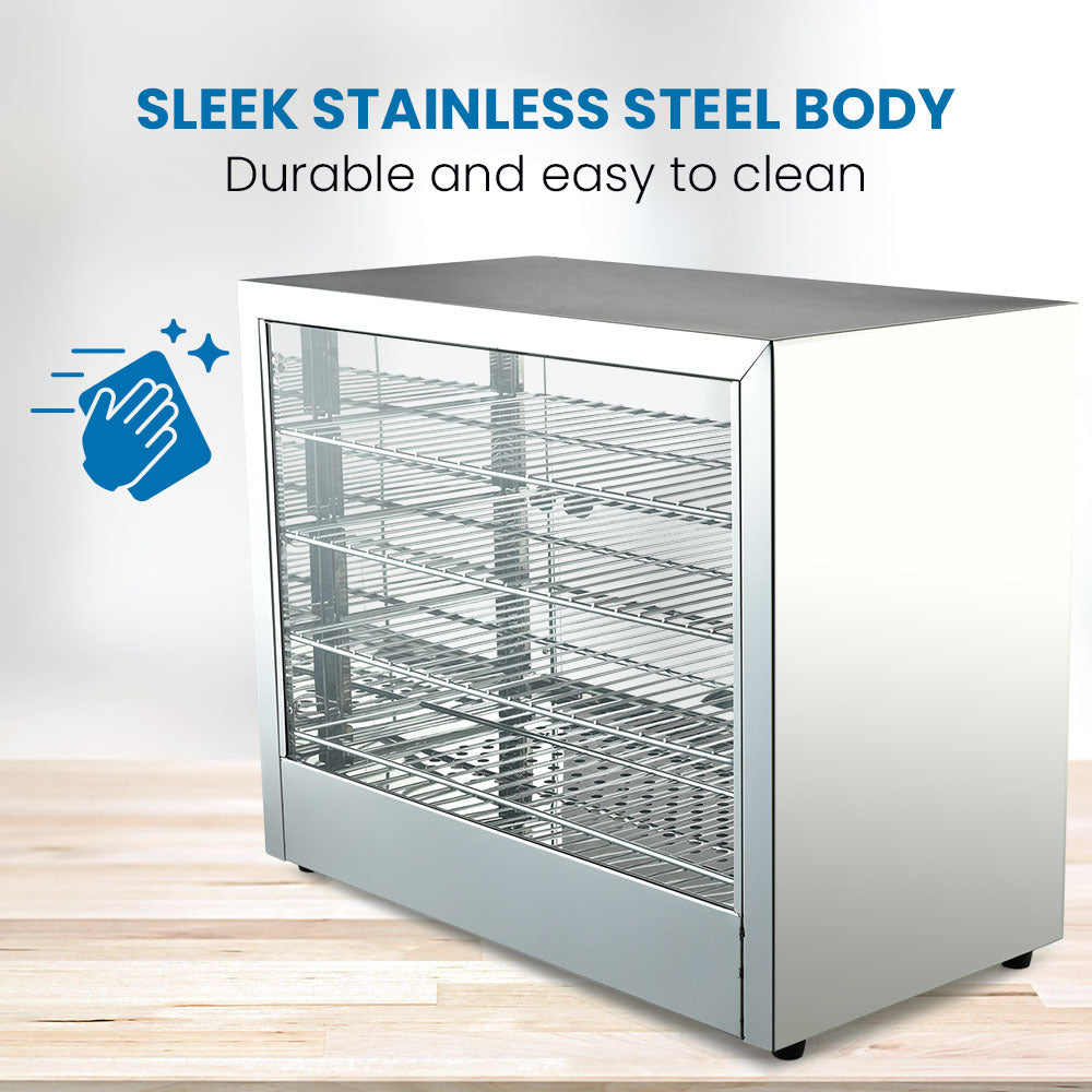EUROCHEF Electric Food Warmer Display, 1000W, 4-Tier Stainless Steel V219-FODWMREUCAP1S