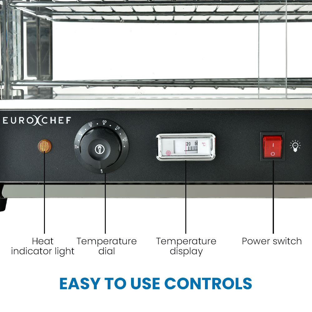 EUROCHEF Electric Food Warmer Display, 1000W, 4-Tier Stainless Steel V219-FODWMREUCAP1S