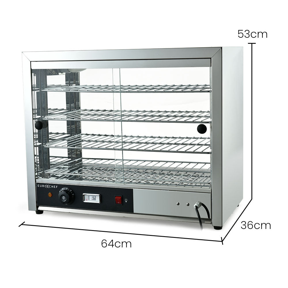 EUROCHEF Electric Food Warmer Display, 1000W, 4-Tier Stainless Steel V219-FODWMREUCAP1S