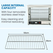 EUROCHEF Electric Food Warmer Display, 1000W, 4-Tier Stainless Steel V219-FODWMREUCAP1S