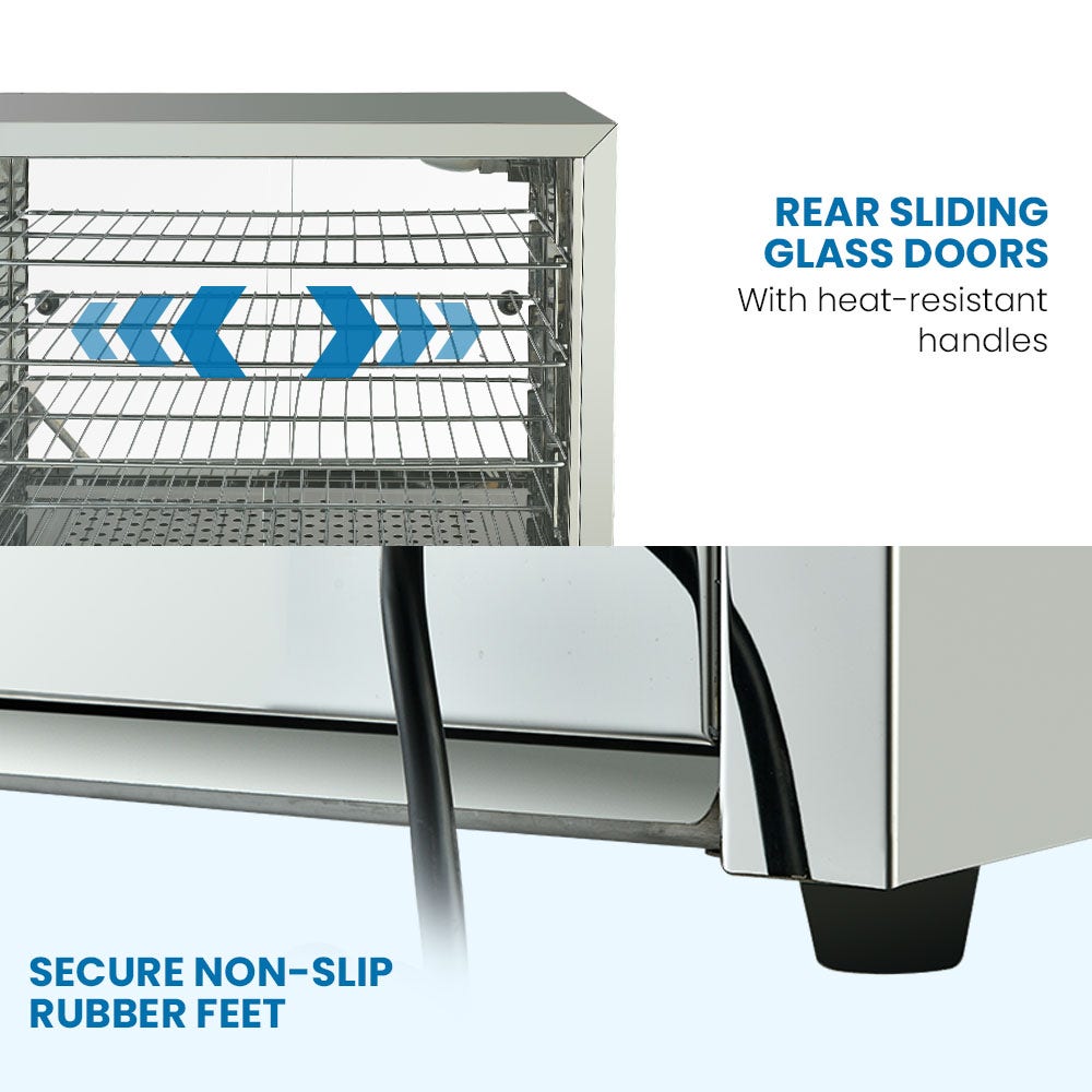 EUROCHEF Electric Food Warmer Display, 1000W, 4-Tier Stainless Steel V219-FODWMREUCAP1S