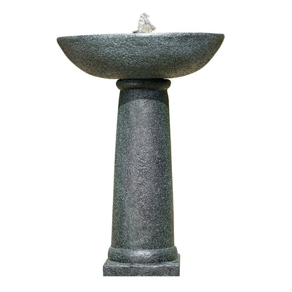 Protege Bird Bath Solar Water Feature Fountain, Contemporary Birdbath Design, with Panel Kit, LED Lights, V219-FPKCTPPTB1LA