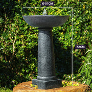 Protege Bird Bath Solar Water Feature Fountain, Contemporary Birdbath Design, with Panel Kit, LED Lights, V219-FPKCTPPTB1LA
