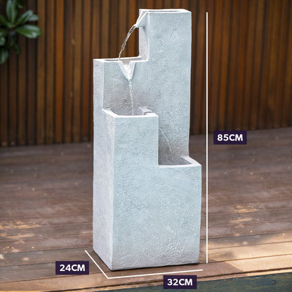 Protege Contemporary Solar Water Fountain Outdoor Garden Feature, Cascading Design, with Panel Kit, LED V219-FPKCTPPTC4LA