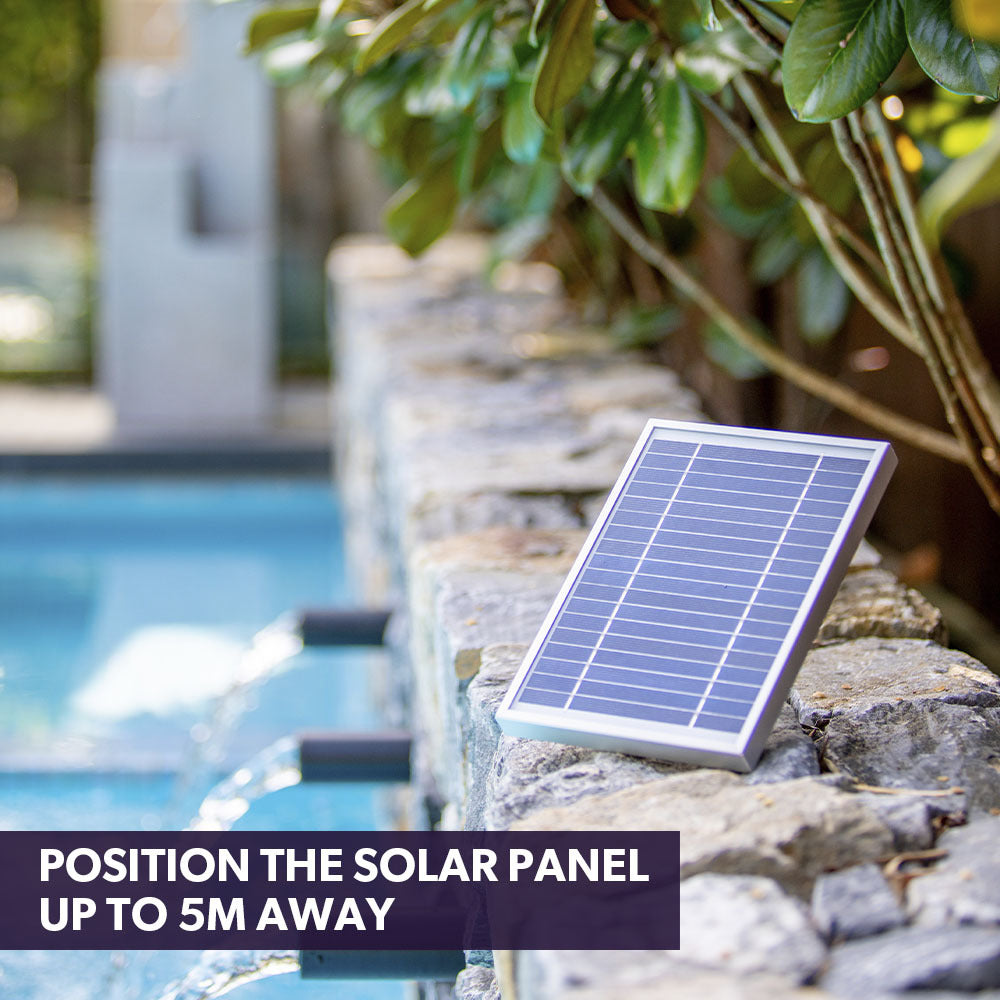 Protege Contemporary Solar Water Fountain Outdoor Garden Feature, Cascading Design, with Panel Kit, LED V219-FPKCTPPTC4LA