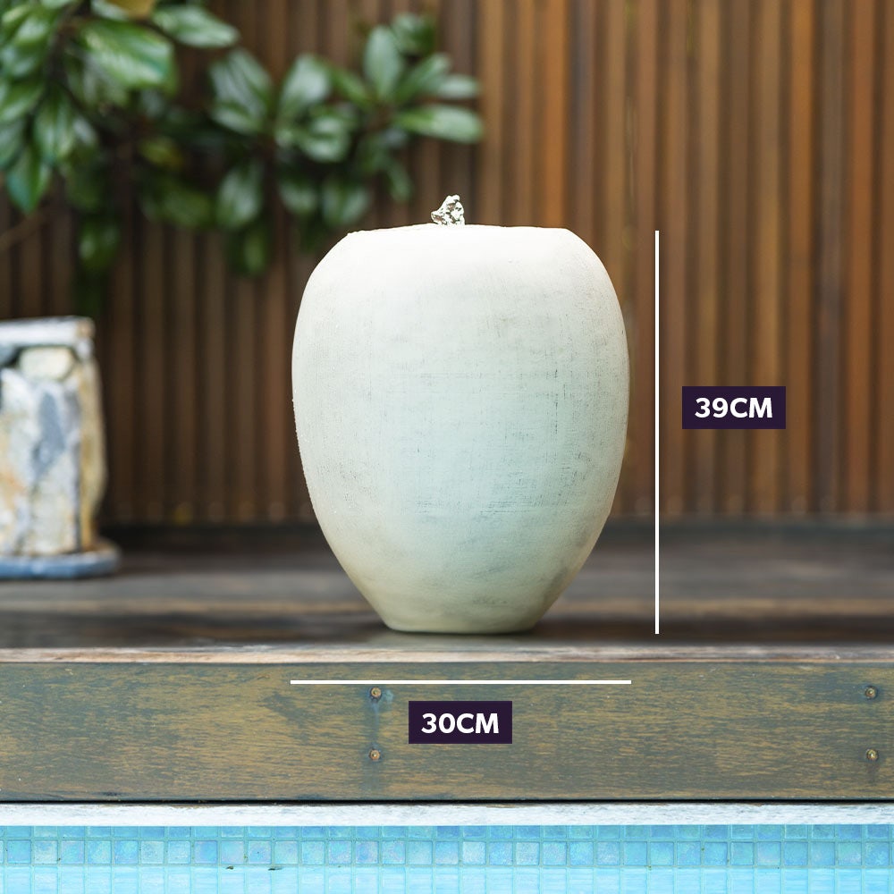 Protege Pot Style Solar Water Feature Fountain, with Panel Kit, LED Lights, Light Grey V219-FPKCTPPTP1SA