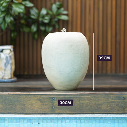 Protege Pot Style Solar Water Feature Fountain, with Panel Kit, LED Lights, Light Grey V219-FPKCTPPTP1SA