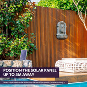 PROTEGE Lion Head Solar Powered Water Feature Fountain, Traditional Design, with Panel Kit, LED Lights V219-FPKWMTPTL1LA
