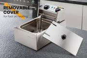 EuroChef Commercial Electric Deep Fryer Frying Basket Chip Cooker Fry Scoop V219-FRYER-1TANK