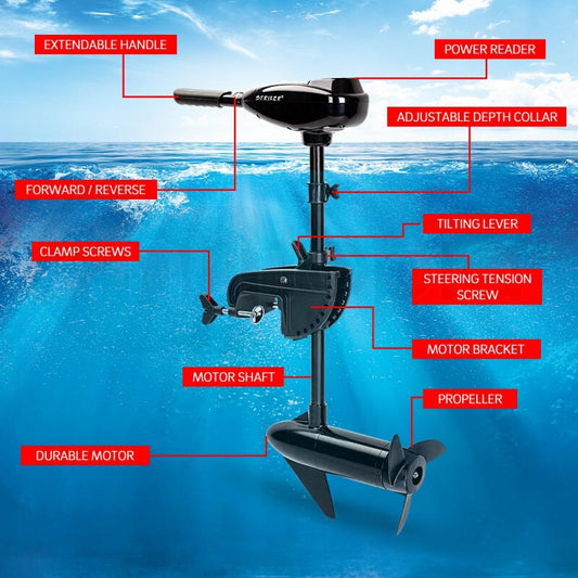 Striker 45 LBS Electric Trolling Motor Inflatable Boat Outboard Engine Fishing Marine V219-FSHTRLSTRA6X0