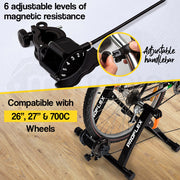 PROFLEX Indoor Bicycle Trainer - Bike Cycling Stationary Magnetic Stand Training V219-FTNBIKPRFAFMT