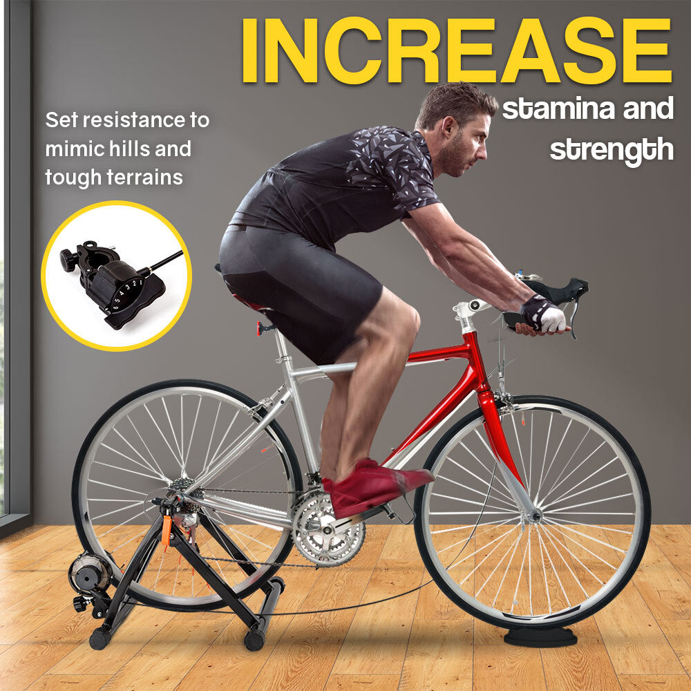 PROFLEX Indoor Bicycle Trainer - Bike Cycling Stationary Magnetic Stand Training V219-FTNBIKPRFAFMT