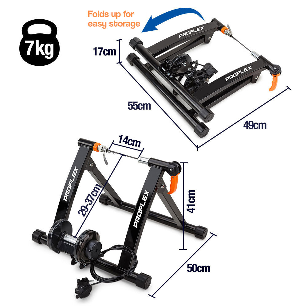 PROFLEX Indoor Bicycle Trainer - Bike Cycling Stationary Magnetic Stand Training V219-FTNBIKPRFAFMT