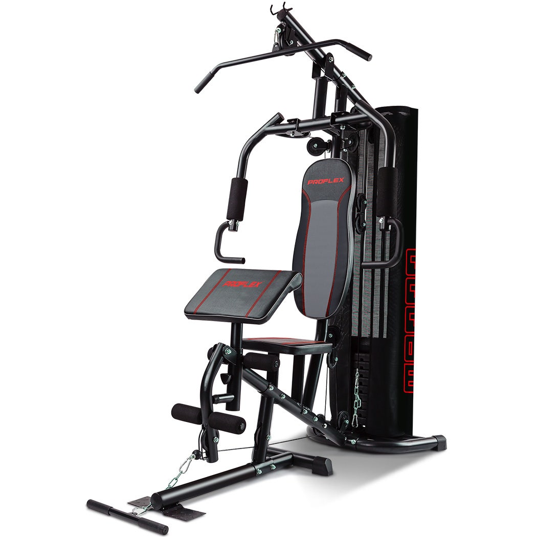 PROFLEX Multi-Station Compact Home Gym Set, 150lbs Weight Plates- M8000 V219-FTNHGMPF8RDA