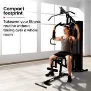 PROFLEX Multi-Station Compact Home Gym Set, 150lbs Weight Plates- M8000 V219-FTNHGMPF8RDA