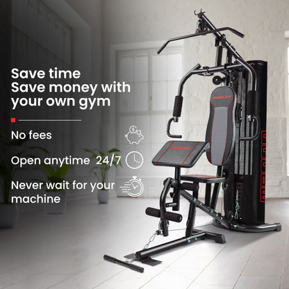 PROFLEX Multi-Station Compact Home Gym Set, 150lbs Weight Plates- M8000 V219-FTNHGMPF8RDA