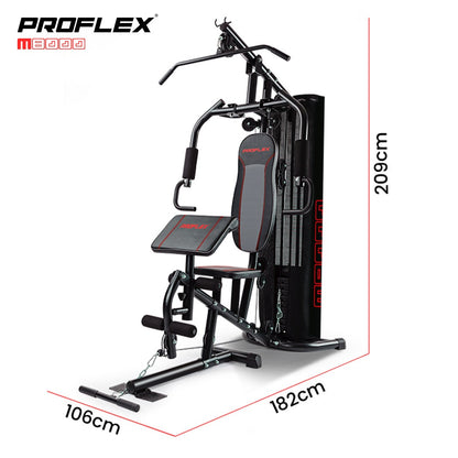 PROFLEX Multi-Station Compact Home Gym Set, 150lbs Weight Plates- M8000 V219-FTNHGMPF8RDA