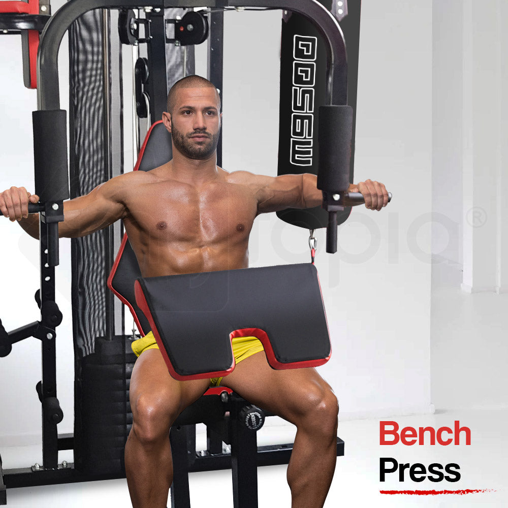 PROFLEX Home Gym Exercise Machine Fitness Equipment Weight Bench Press Set 100lbs V219-FTNMFGPRFA951