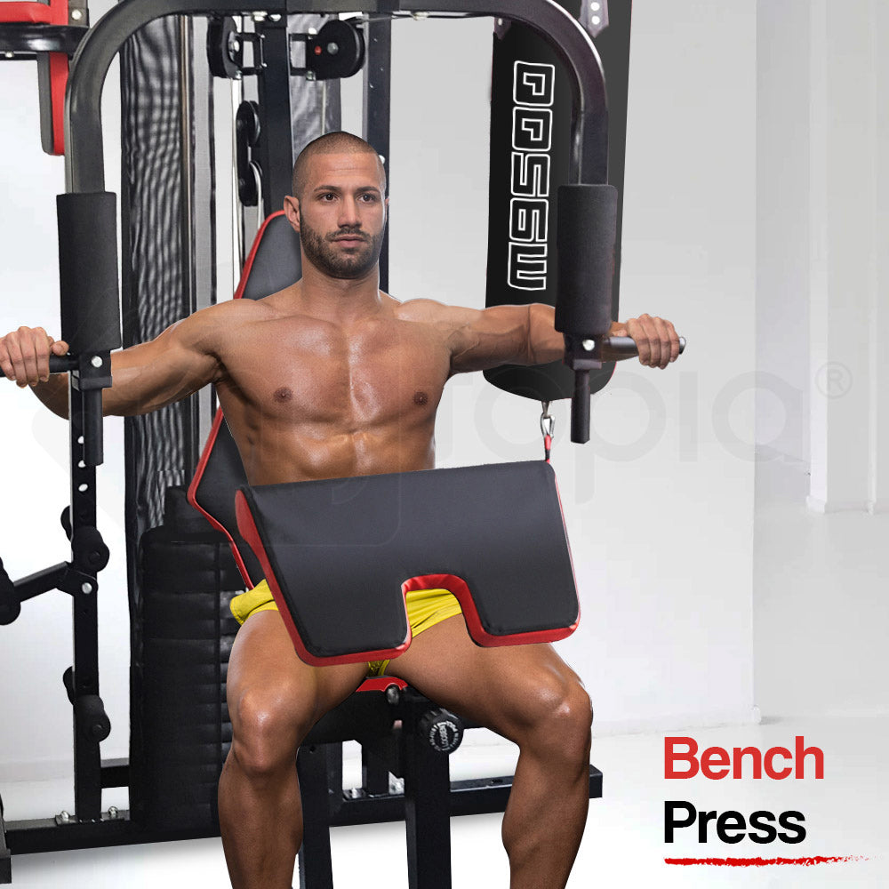 PROFLEX Home Gym Exercise Machine Fitness Equipment Weight Bench Press Set 148lbs V219-FTNMFGPRFA953