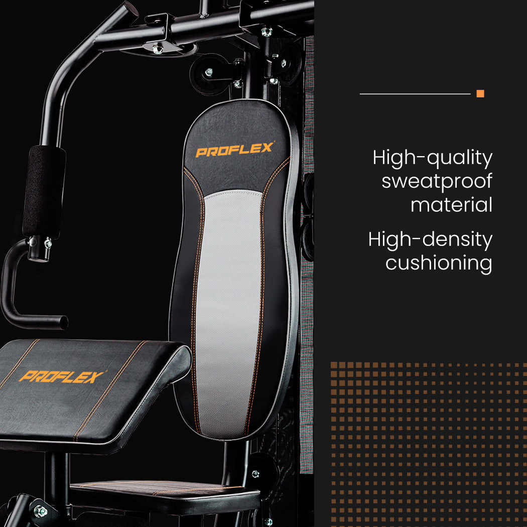 PROFLEX Multi-Station Home Gym Set with 98lbs Weight Plates- M8000 V219-FTNMFGPRFBM8M