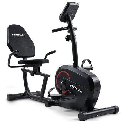 PROFLEX Magnetic Recumbent Exercise Bike, LCD Display, Heart Rate Sensors, Adjustable Seat, 8-Level V219-FTNREBPFXB2A
