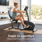 PROFLEX Magnetic Recumbent Exercise Bike, LCD Display, Heart Rate Sensors, Adjustable Seat, 8-Level V219-FTNREBPFXB2A
