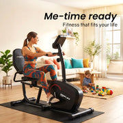 PROFLEX Magnetic Recumbent Exercise Bike, LCD Display, Heart Rate Sensors, Adjustable Seat, 8-Level V219-FTNREBPFXB2A