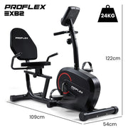 PROFLEX Magnetic Recumbent Exercise Bike, LCD Display, Heart Rate Sensors, Adjustable Seat, 8-Level V219-FTNREBPFXB2A